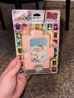 Cute Pink Interlocking Puzzle Photo Frame - Set of 6